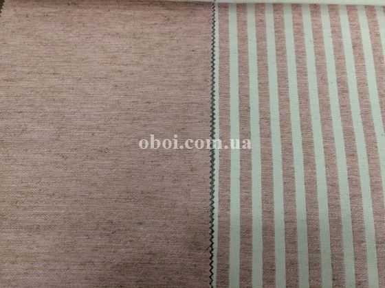 Ткань для штор Однотонный, Полоска цвет Бежевый, Розовый