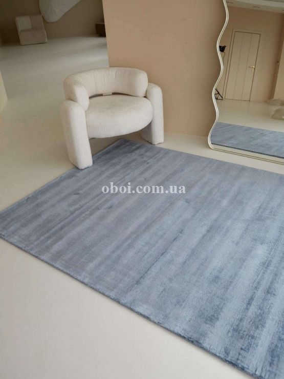 Ковер на пол Rugs Palace из материала Вискоза, Коттон, цвет: Голубой в интерьере