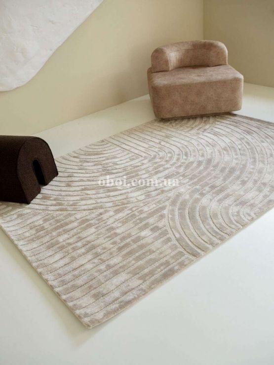 Ковер на пол Rugs Palace из материала Вискоза, Коттон, цвет: Бежевый в интерьере