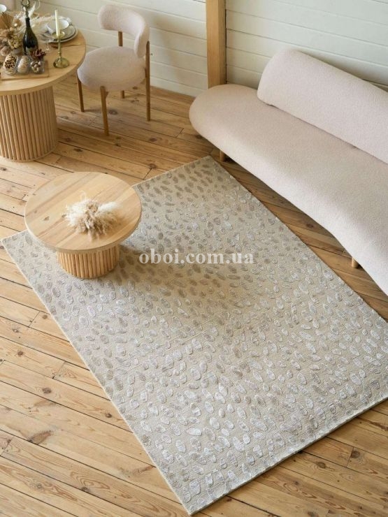 Ковер на пол Rugs Palace из материала Вискоза, Коттон, цвет: Серый в интерьере