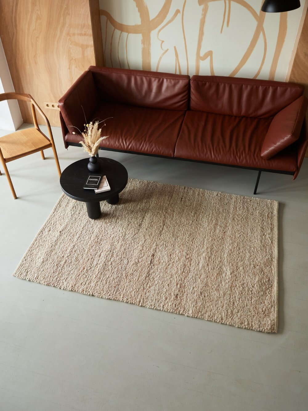 Ковер на пол Rugs Palace из материала Шерсть, Коттон, цвет: Бежевый в интерьере
