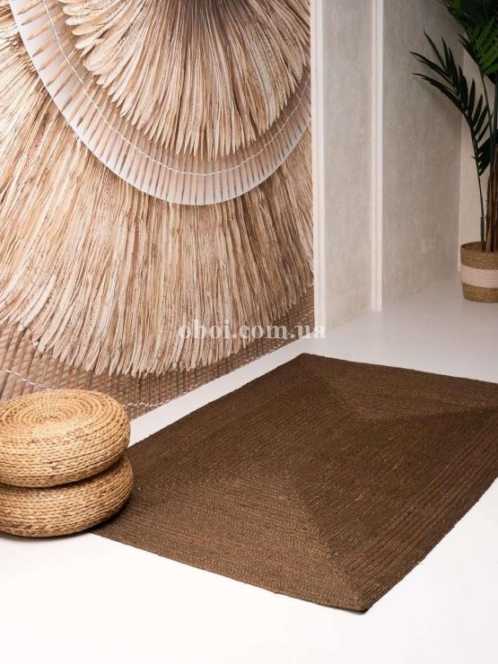 Ковер на пол Rugs Palace из материала Джут, цвет: Коричневый в интерьере