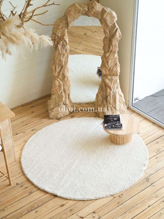 Ковер на пол Rugs Palace из материала Шерсть, Коттон, цвет: Молочный в интерьере