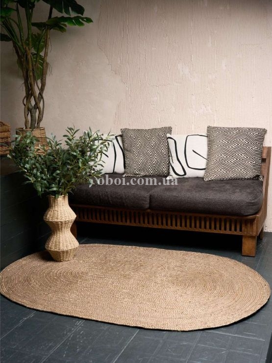 Ковер на пол Rugs Palace из материала Джут, цвет: Коричневый в интерьере